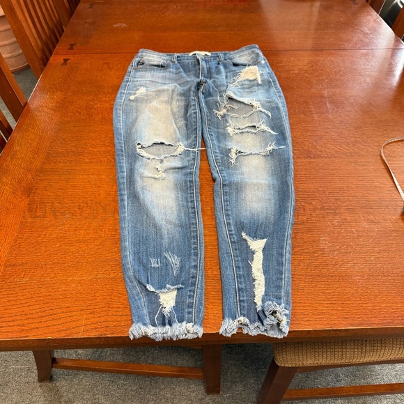 KanCan Blue Skinny Jeans size 9/28 Vintage Distressed - Picture 5 of 9